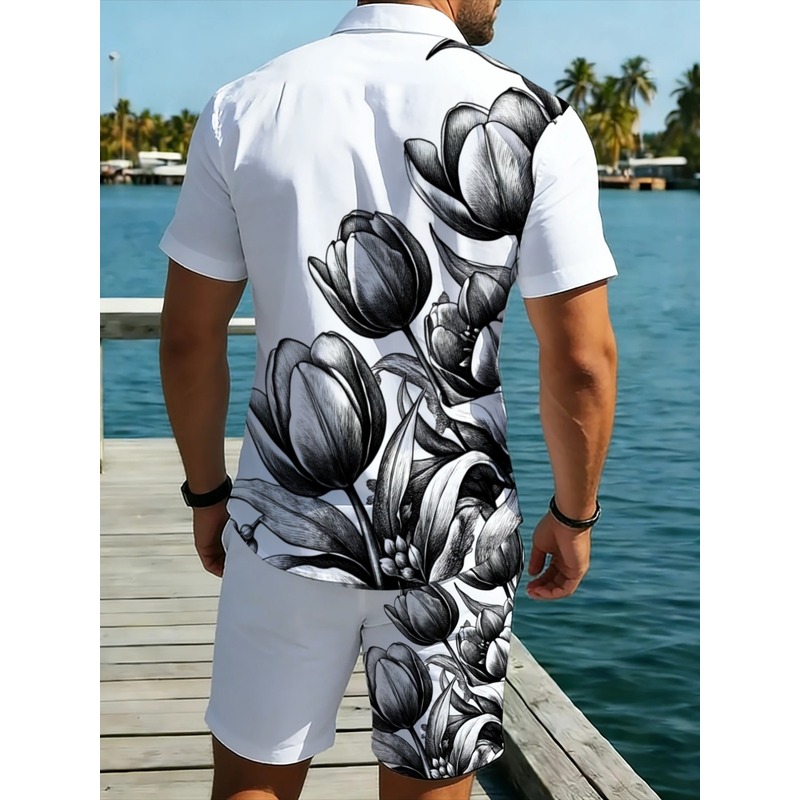 Wit bloemenprint shirt en shor - Resort Shirt Floral recensie en prijs