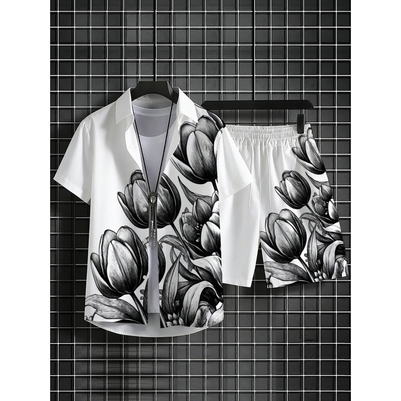 Wit bloemenprint shirt en shor - Resort Shirt Floral recensie en prijs