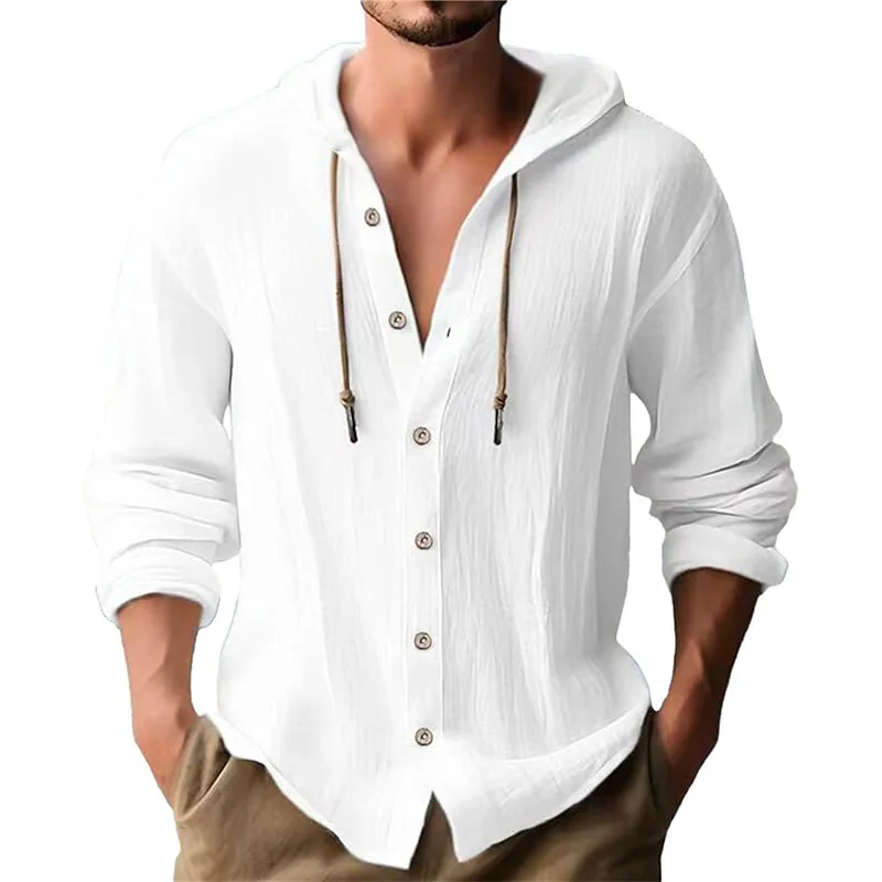 Heren effen kleur casual shirt - Short Linen Drawstring recensie en prijs