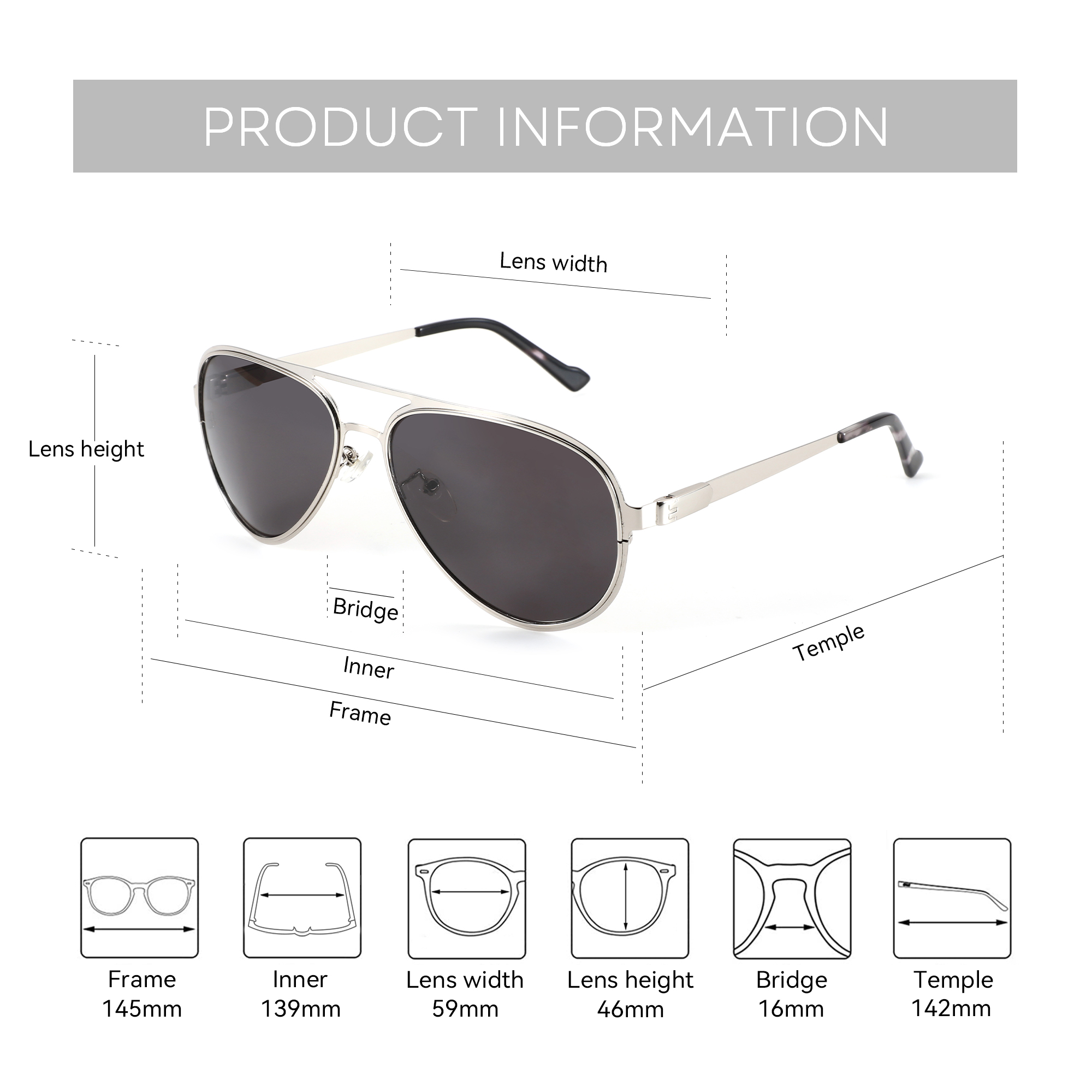 BLUEMOKY XL Maat Hoge Kwalitei - Sunglasses Aviator Polarized recensie en prijs