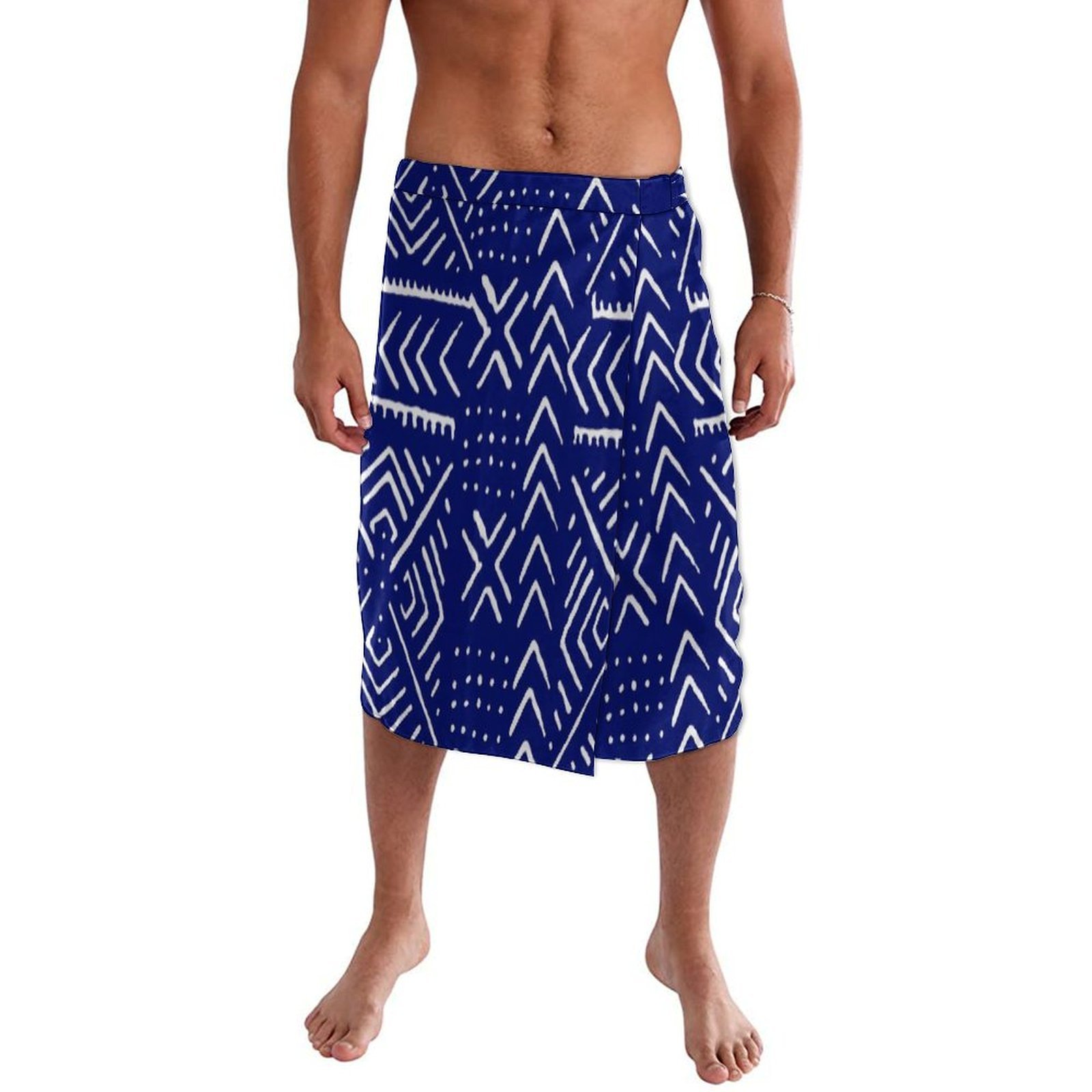 Blauwe bloemenprint Polynesisc - Sarong Men Wrap recensie en prijs