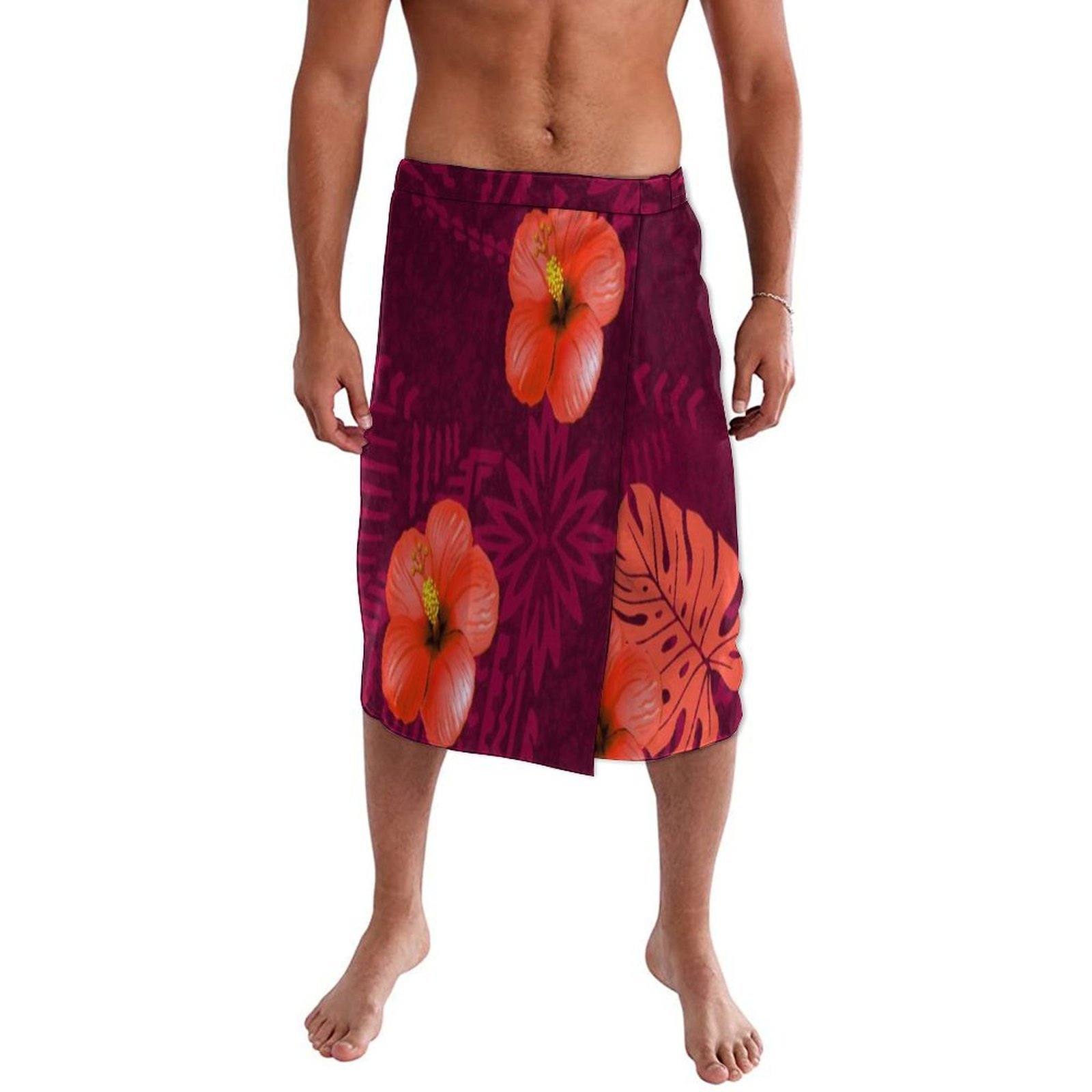 Blauwe bloemenprint Polynesisc - Sarong Men Wrap recensie en prijs