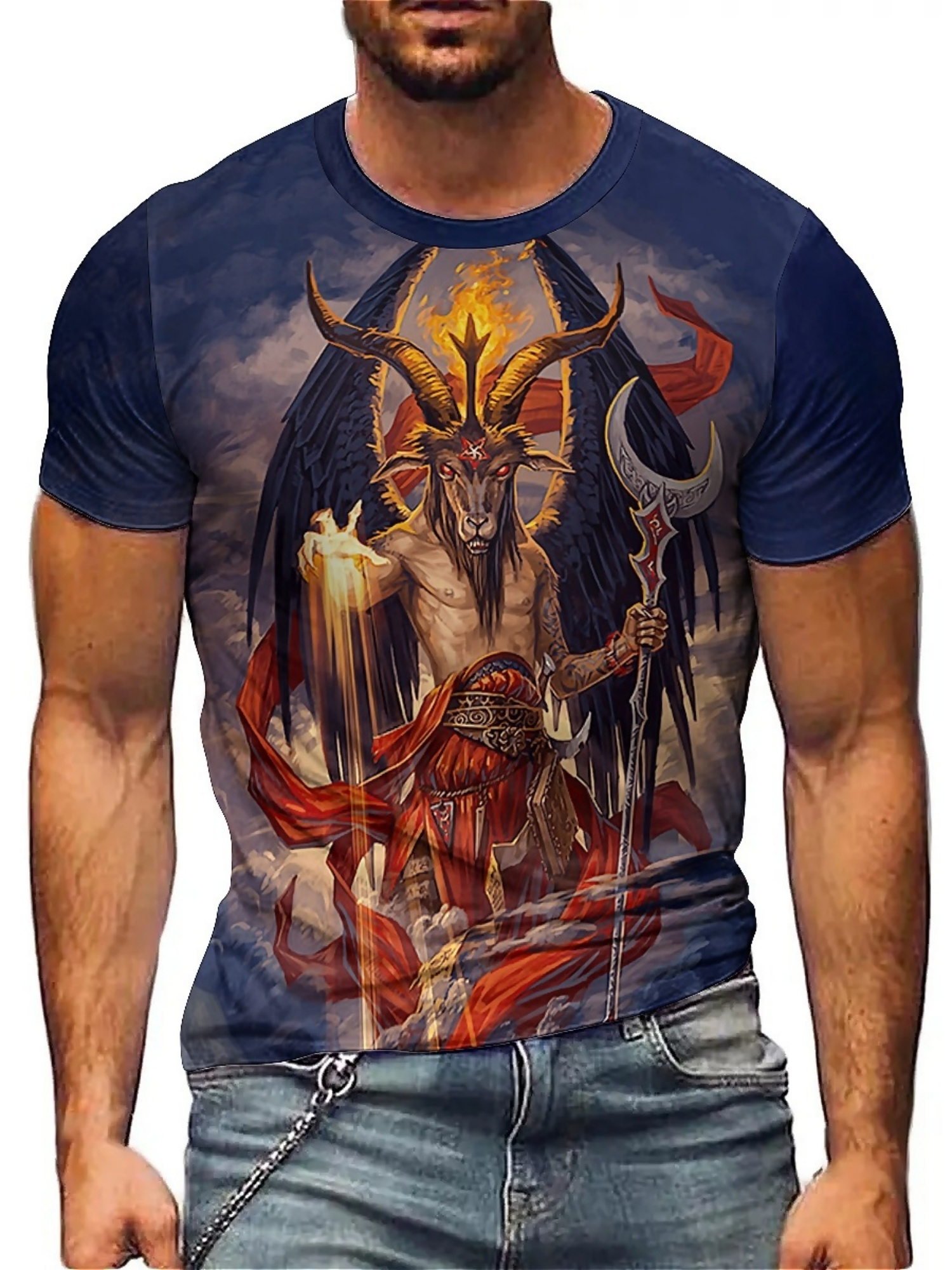 Heren T-shirt met 3D-demonprin - Tee Graphic Print recensie en prijs