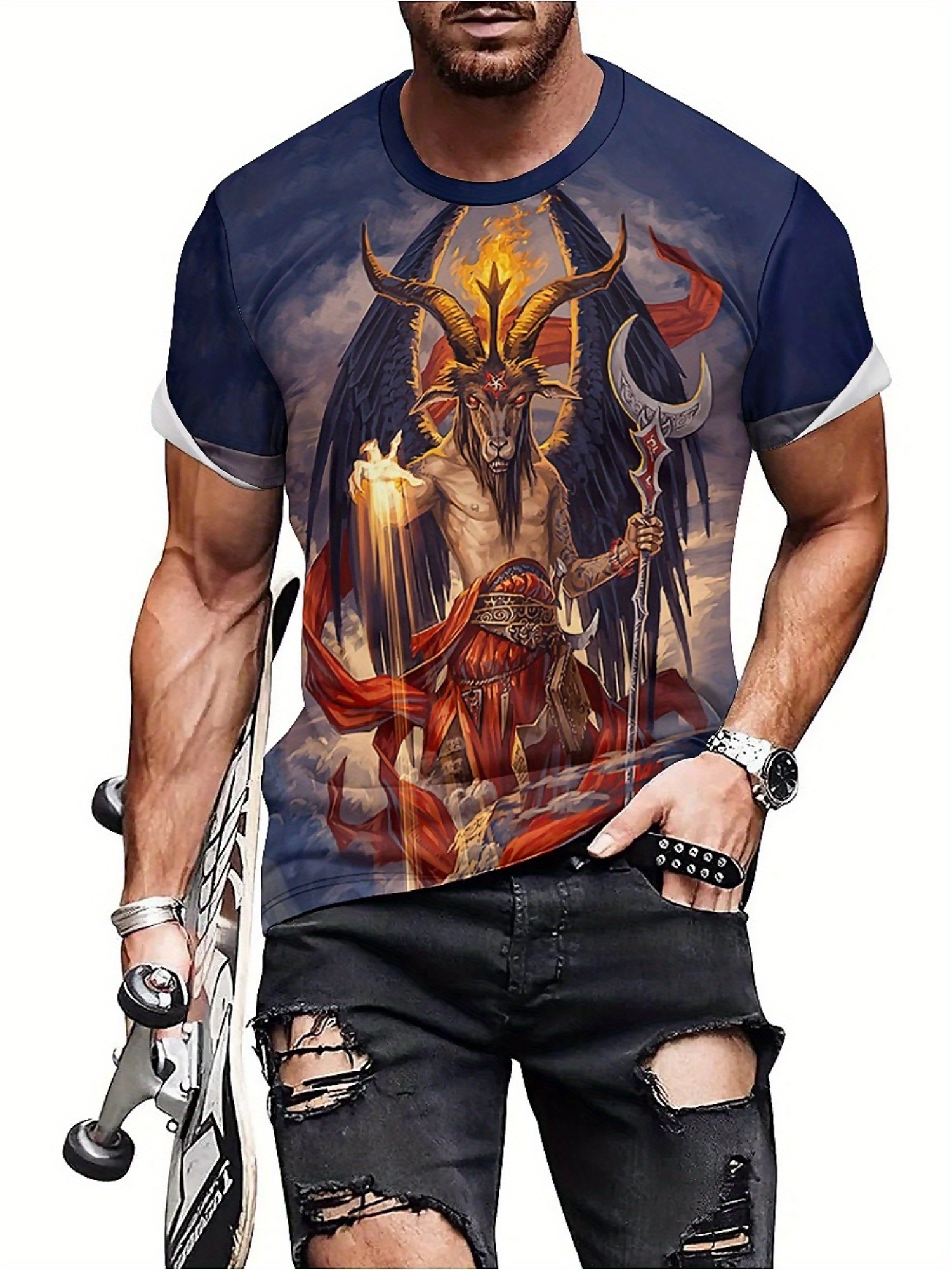 Heren T-shirt met 3D-demonprin - Tee Graphic Print recensie en prijs