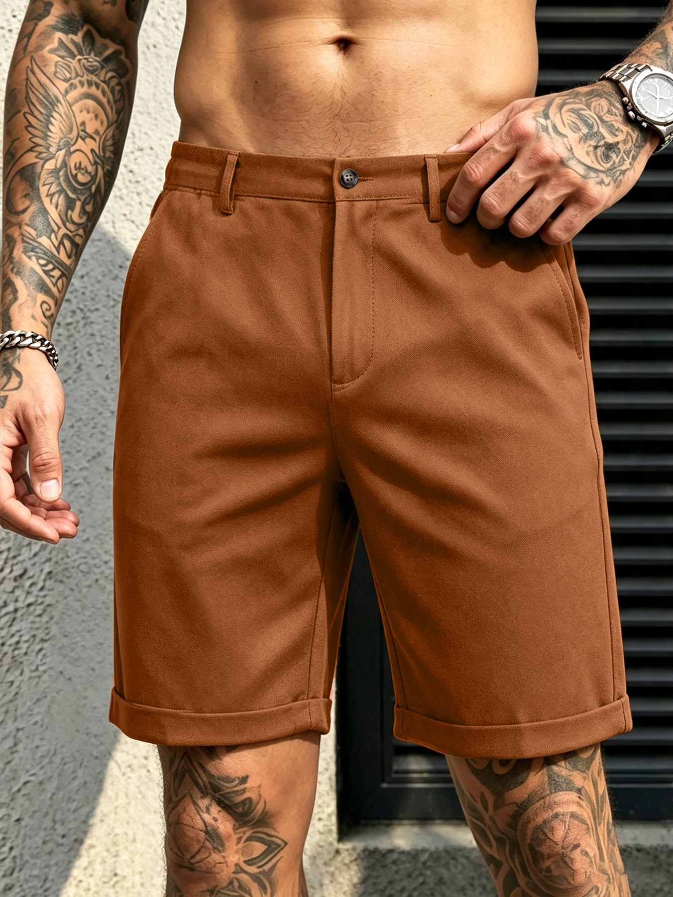 Slim Fit Heren Stretch Shorts  - Shorts Chino Slim recensie en prijs