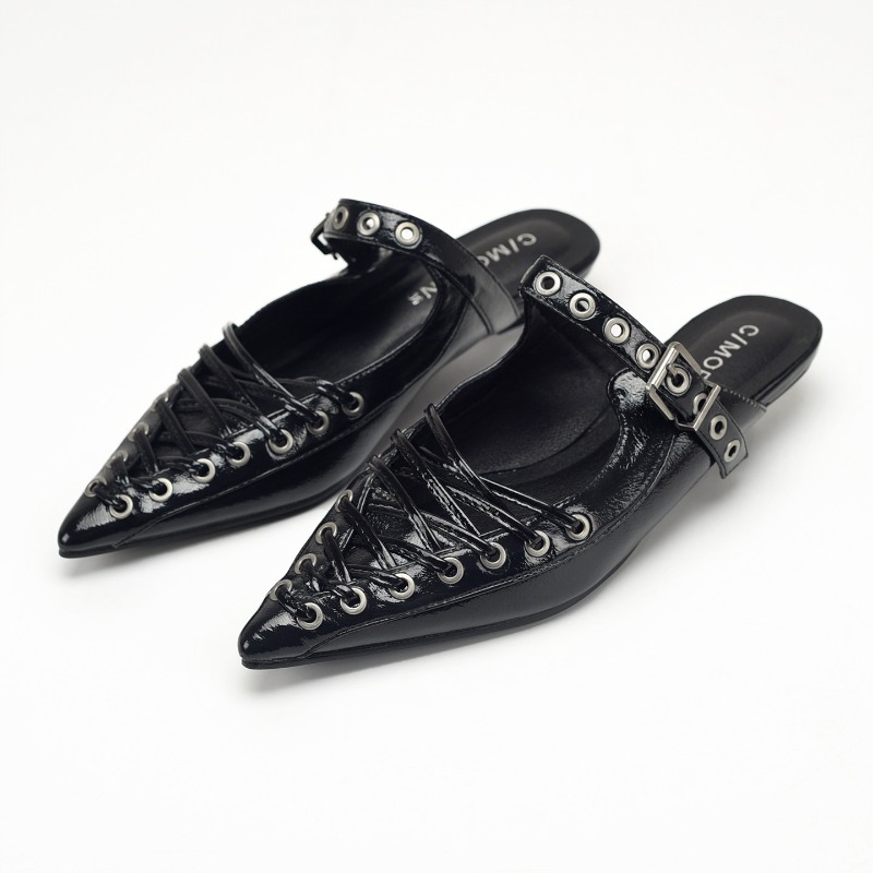 Puntige teen vetersluiting dam - Casual Sandal Leather recensie en prijs
