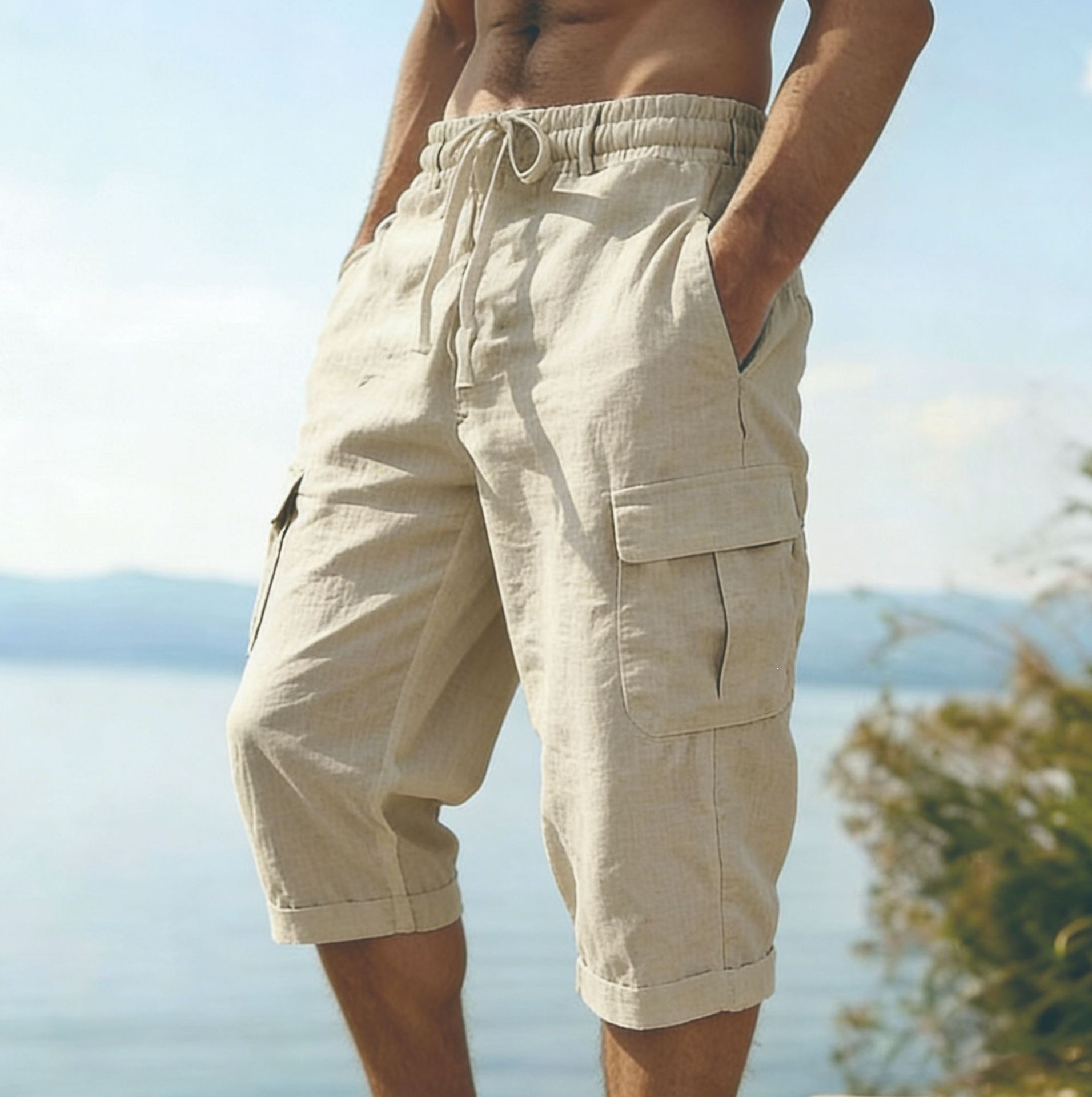 Heren zomer katoenen linnen sh - Short Linen Drawstring recensie en prijs